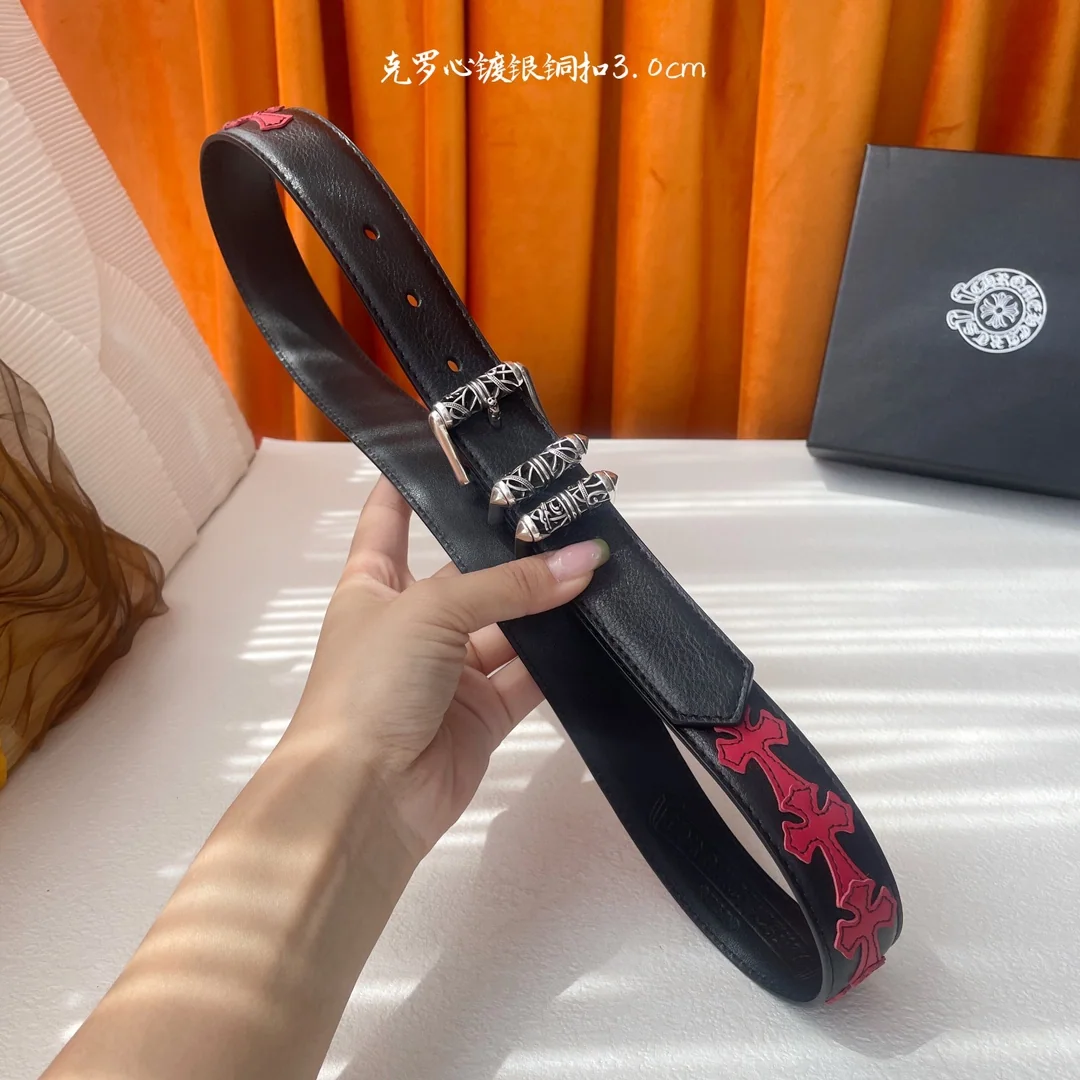 크롬하츠 켈틱 드래곤 실버 버클 가죽 벨트 상세 이미지 6