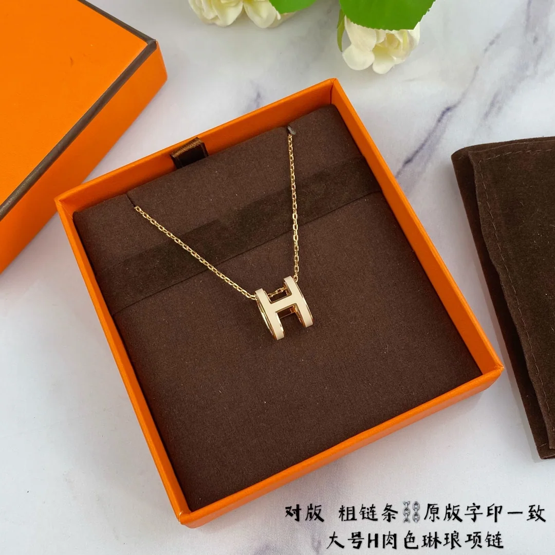 에르메스 H 에나멜 라지 청키 체인 목걸이 상세 이미지 5