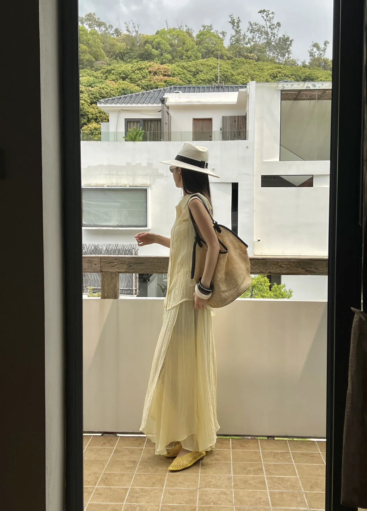디올 플리츠 카라 민소매 셔츠 세트 상세 이미지 2