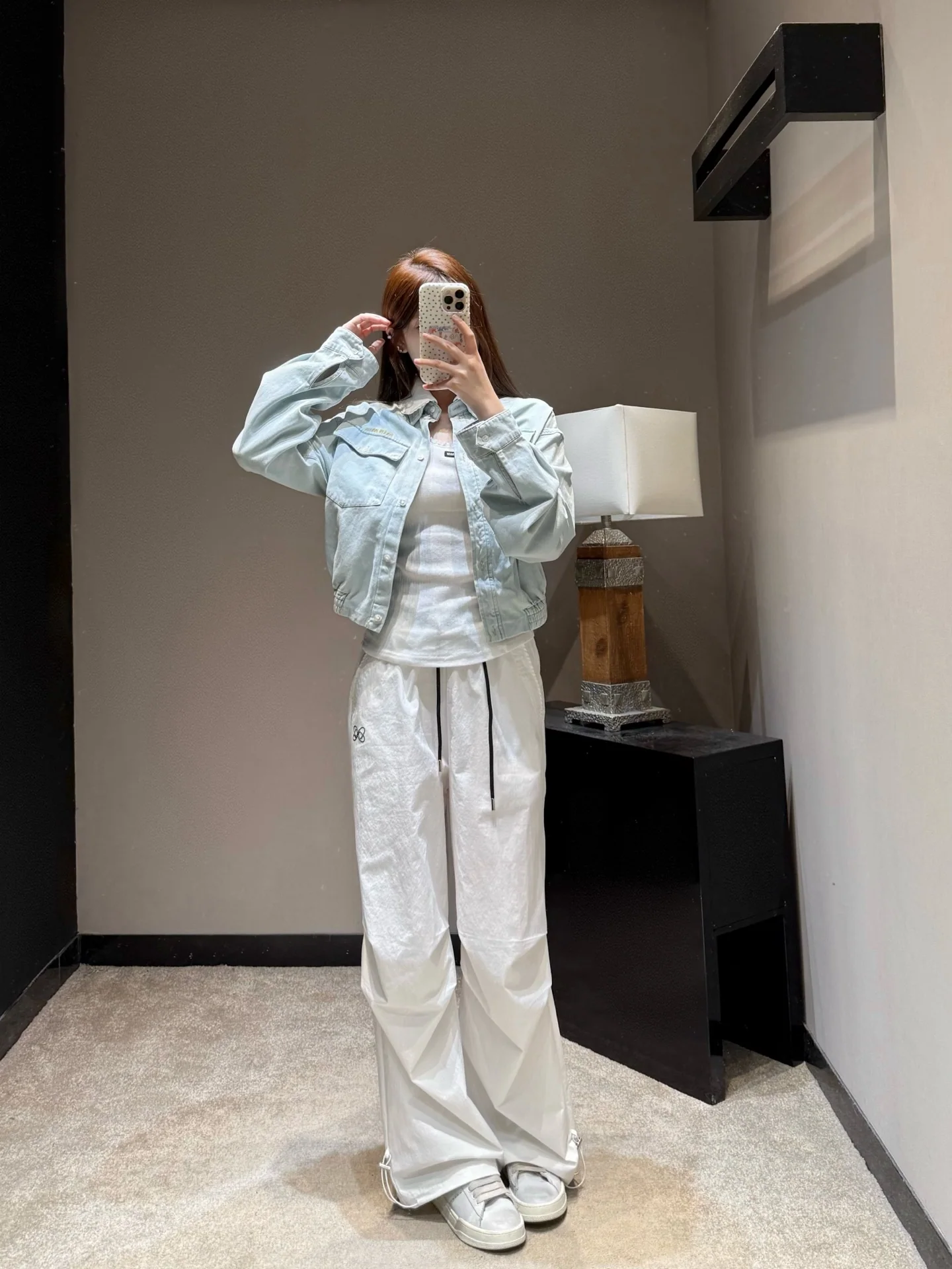 미우미우 레이스 피터팬 카라 크롭 데님 자켓 상세 이미지 4