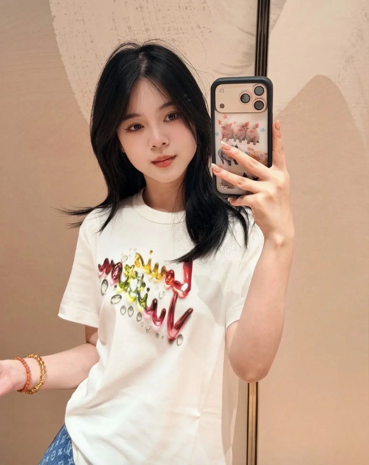 루이비통 여성 그라데이션 반팔 티셔츠 상세 이미지 9