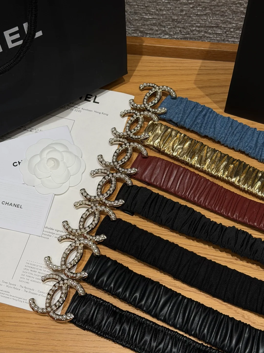샤넬 램스킨 진주 스트레치 벨트 상세 이미지 3