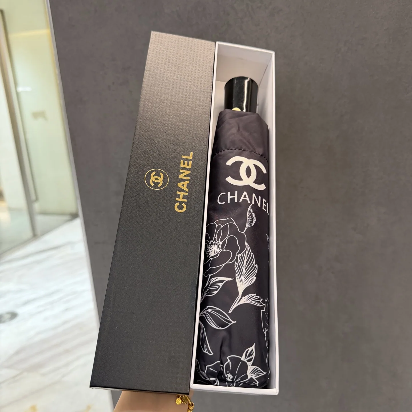 샤넬 삼단 자동 접이식 우산 상세 이미지 1