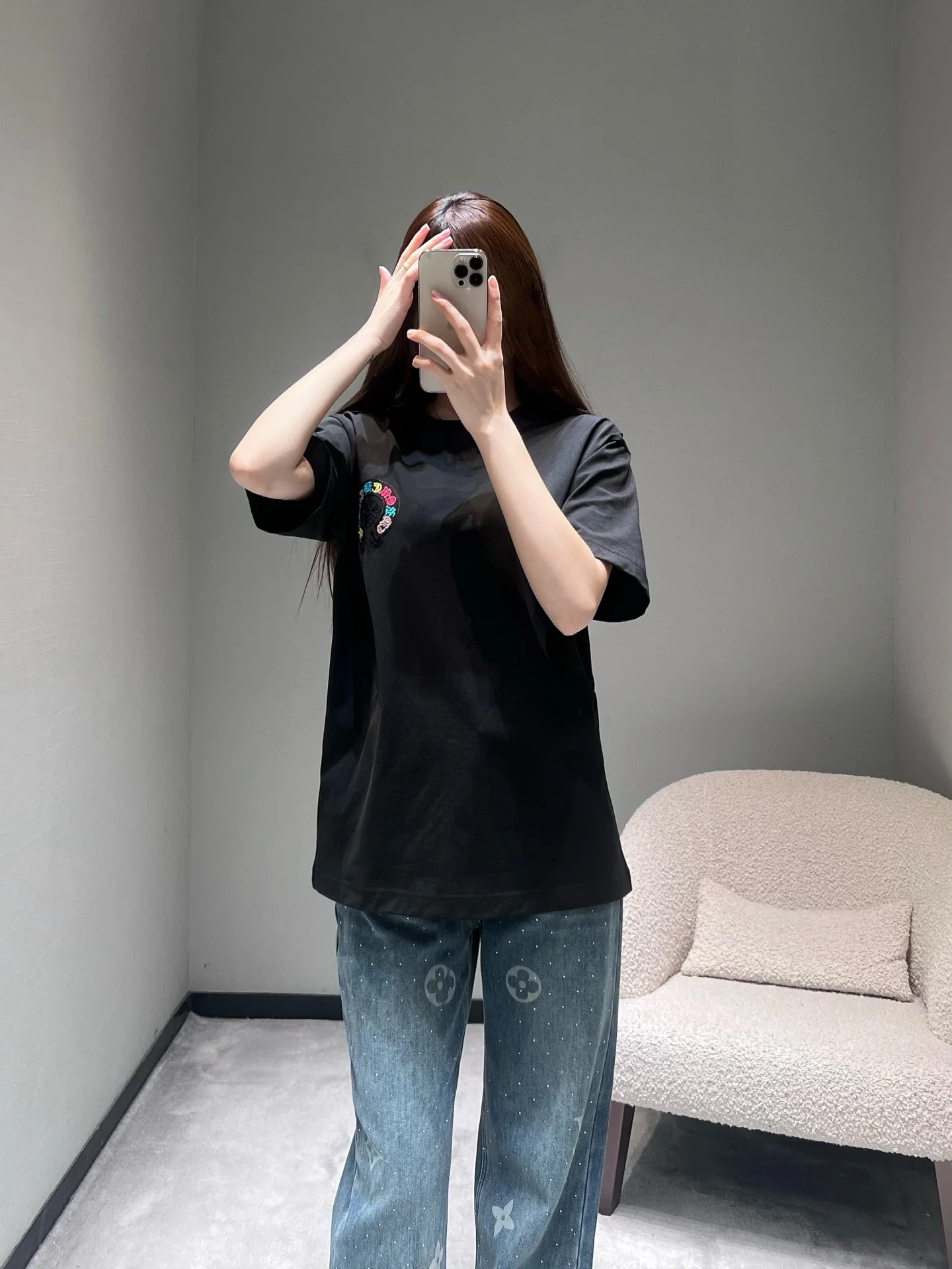 크롬하츠 컬러풀 배지 자수 반팔 티셔츠 상세 이미지 7