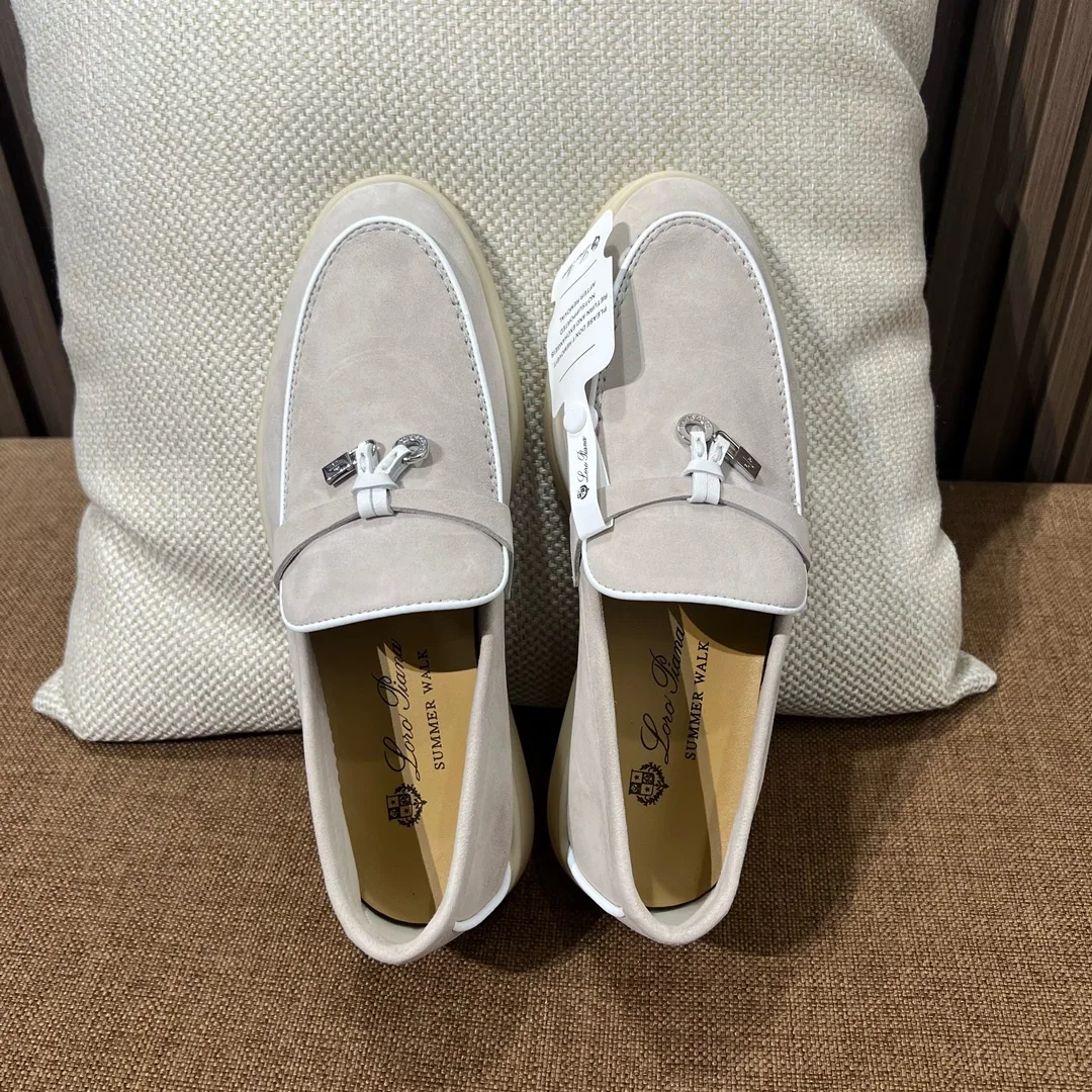 로로피아나 회색 파이핑 로퍼 9810 상세 이미지 1