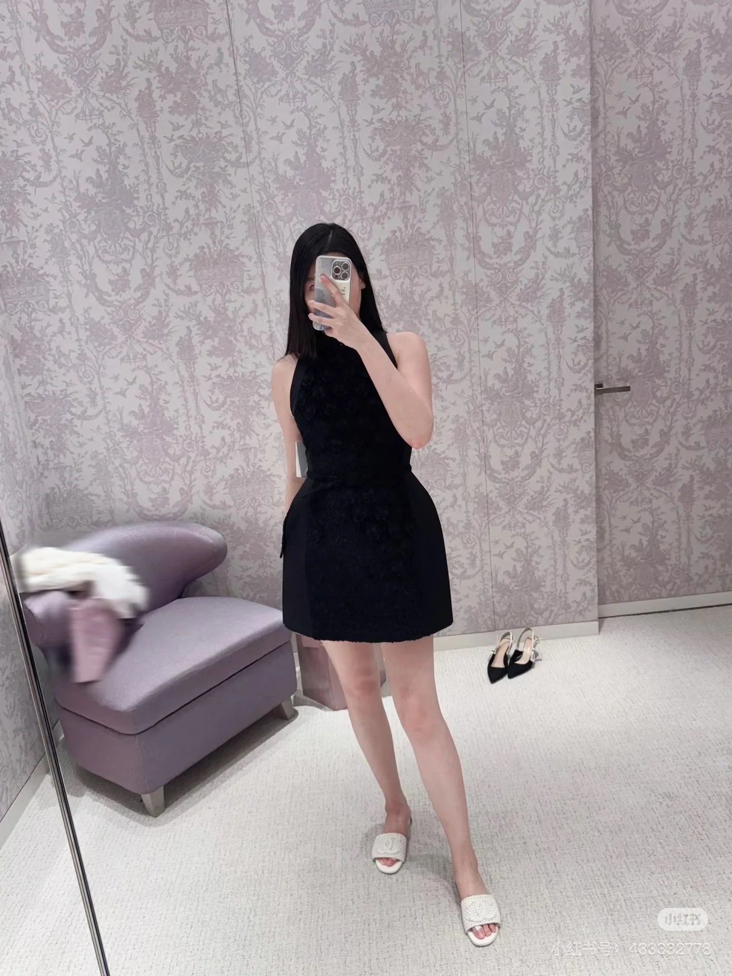 샤넬 민소매 스탠드 카라 A라인 여성 원피스 2026 SS 상세 이미지 9