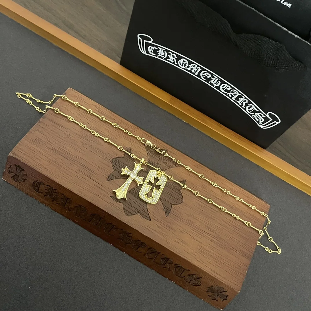 크롬하츠 크로스 스퀘어 골드 목걸이 상세 이미지 5