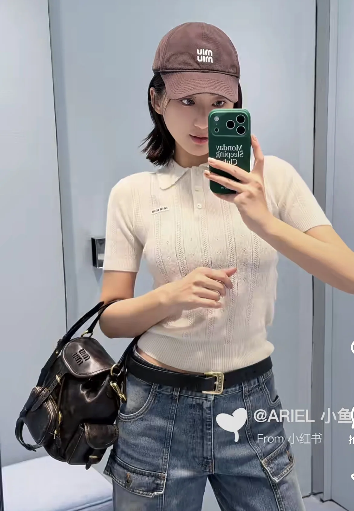 미우미우 여성 반팔 26 FW 캐시미어 상세 이미지 2