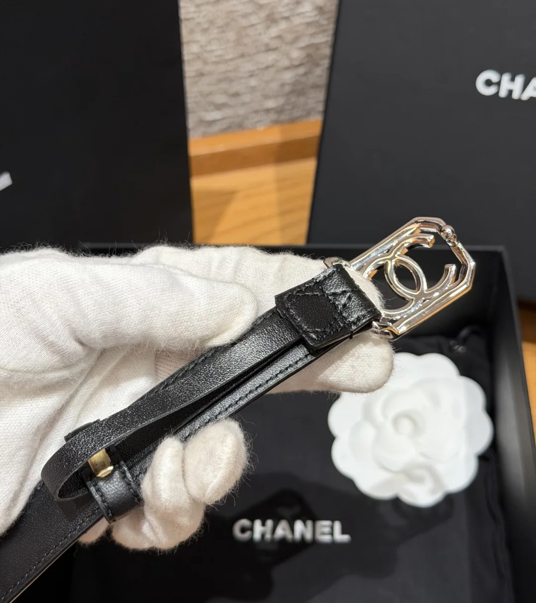 샤넬 퀼팅 램스킨 20mm 벨트 상세 이미지 4