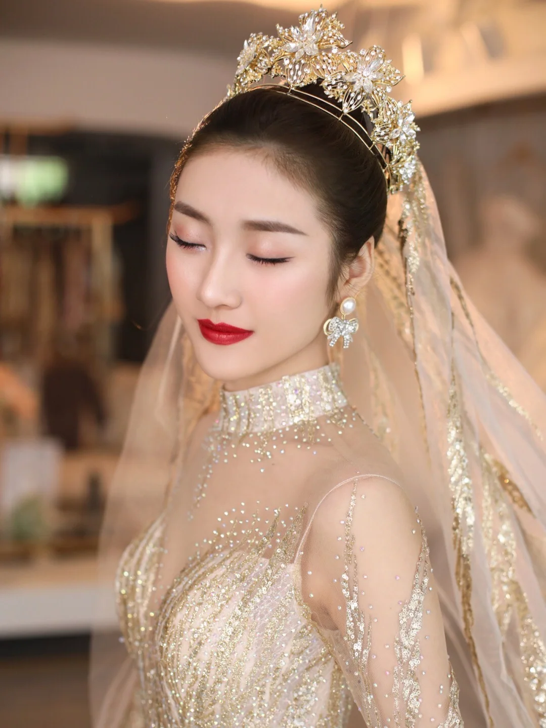미우미우 리본 이어클립 귀걸이 상세 이미지 3