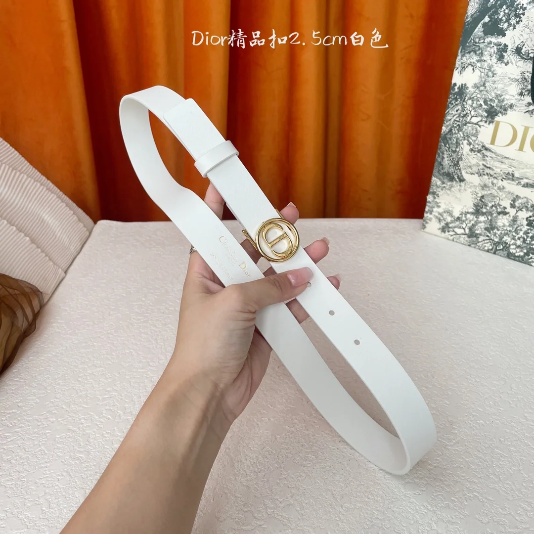 디올 골드 CD 버클 송아지가죽 벨트 상세 이미지 6