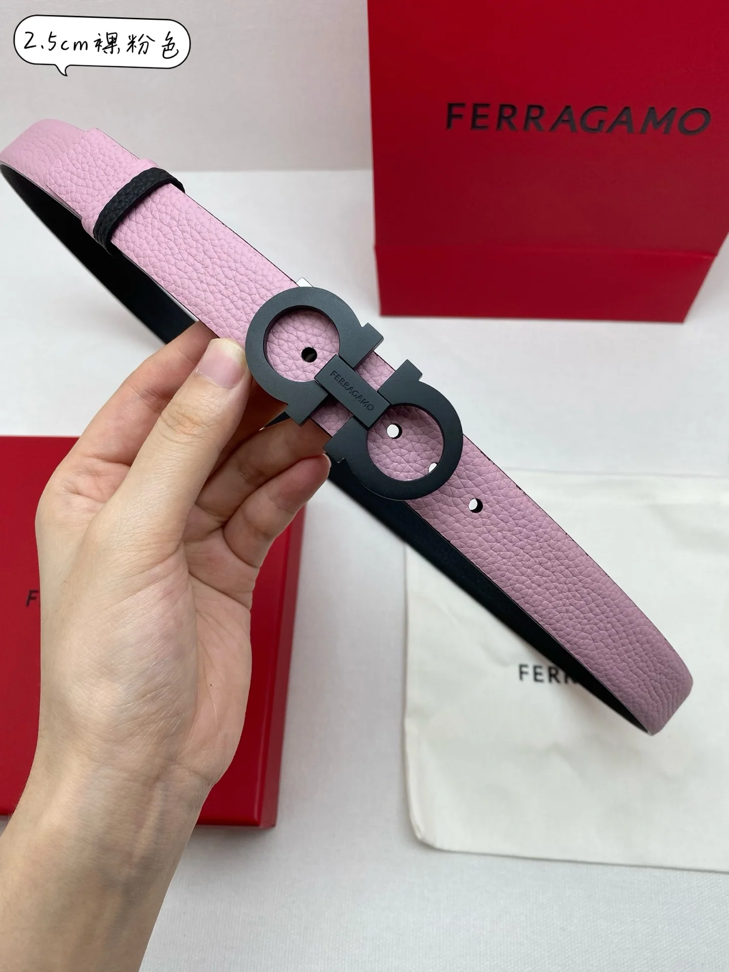 페레가모 가든 초 더블 버클 양면 소가죽 벨트 상세 이미지 2