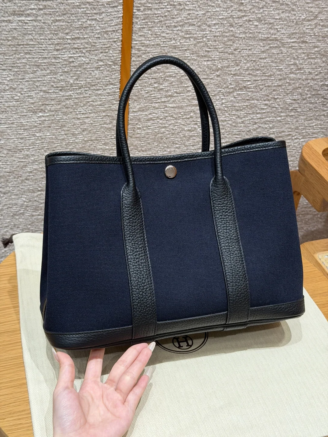 에르메스 가든 파티 캔버스 가방 30 cm 144851