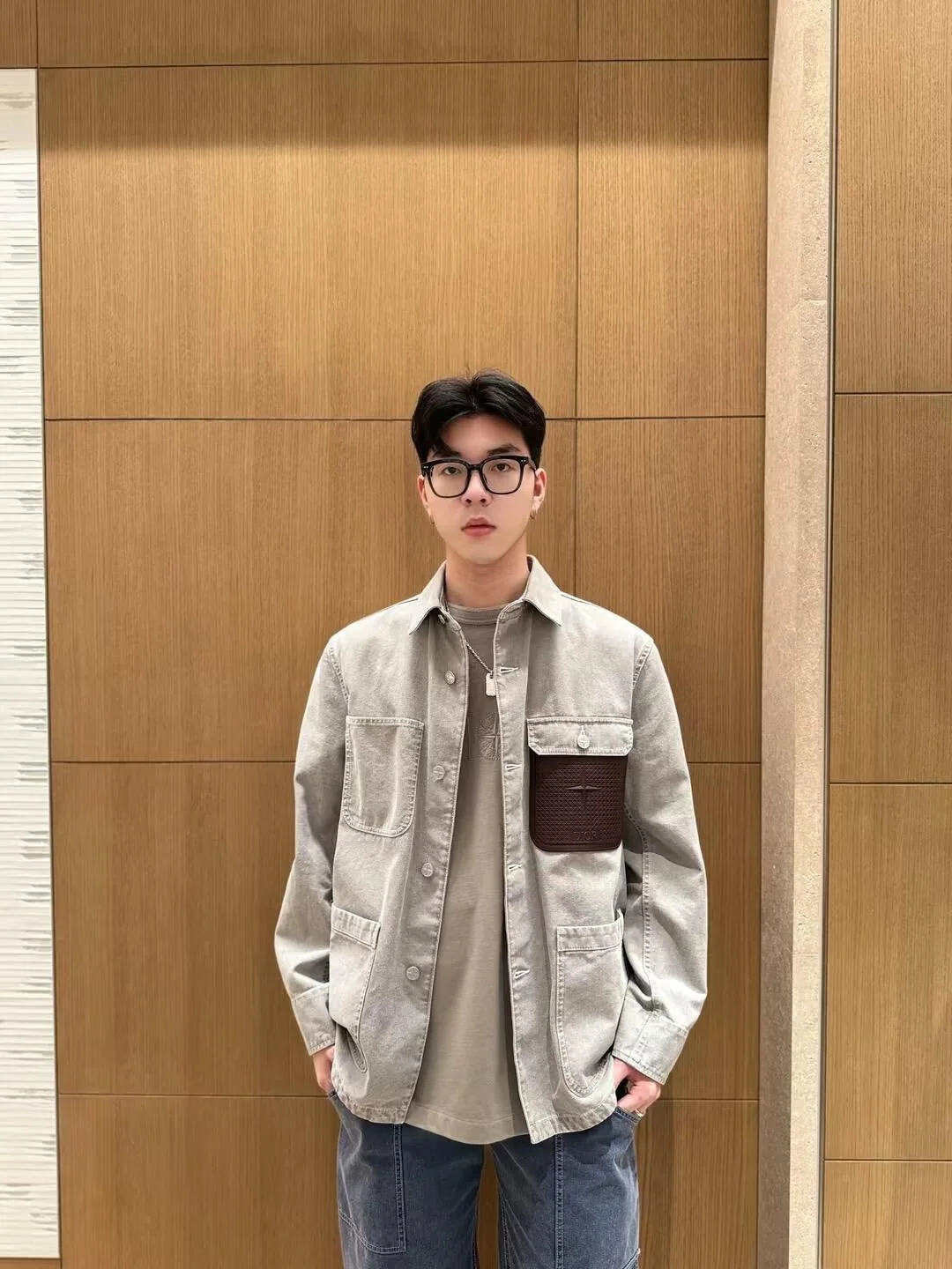 스톤아일랜드 데님 가죽 포켓 긴팔 재킷 상세 이미지 4