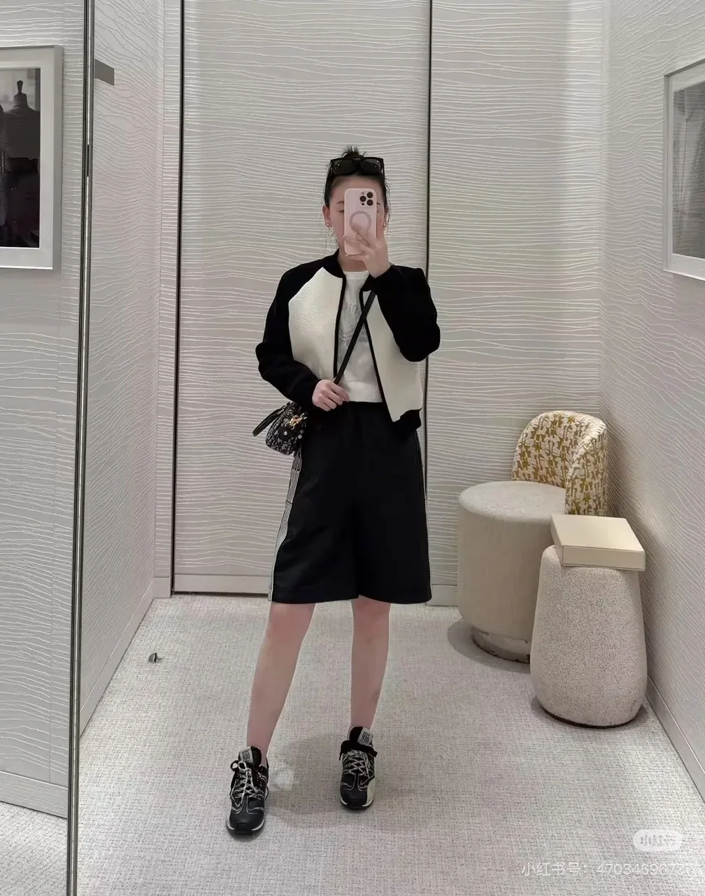 디올 체크 배색 울 자켓 상세 이미지 3