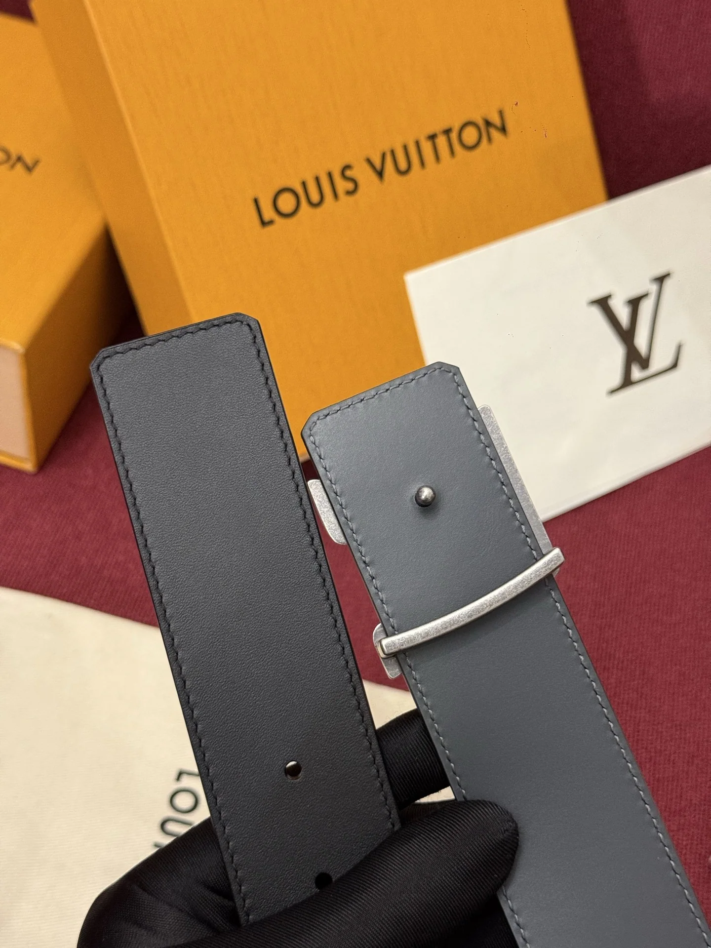 루이비통 다미에 LV 리버시블 벨트 상세 이미지 5