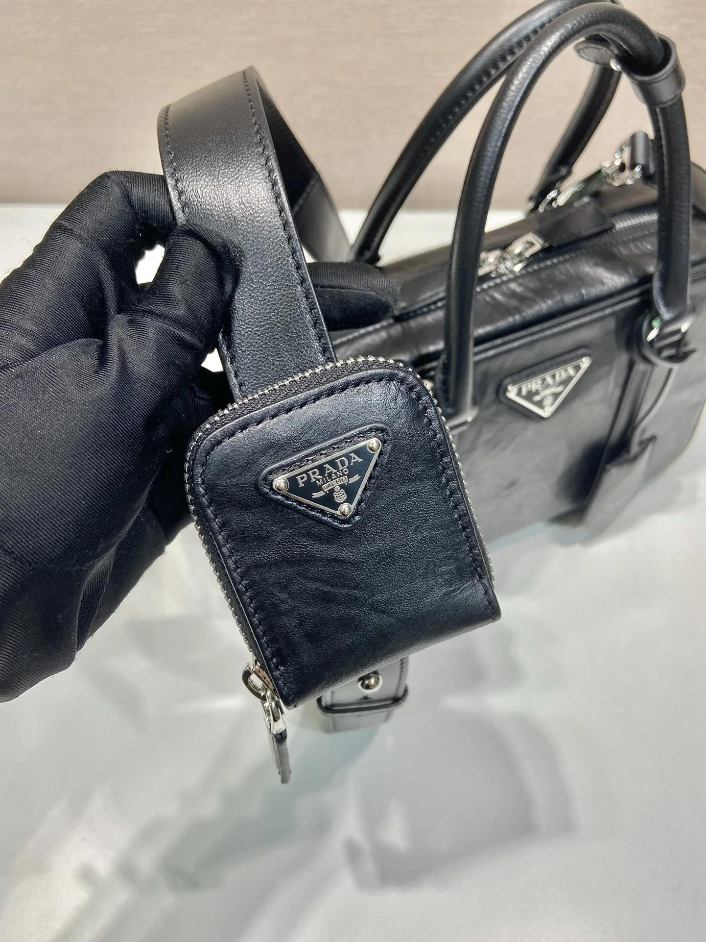 프라다 램스킨 보스턴 숄더백 1BB092 상세 이미지 5