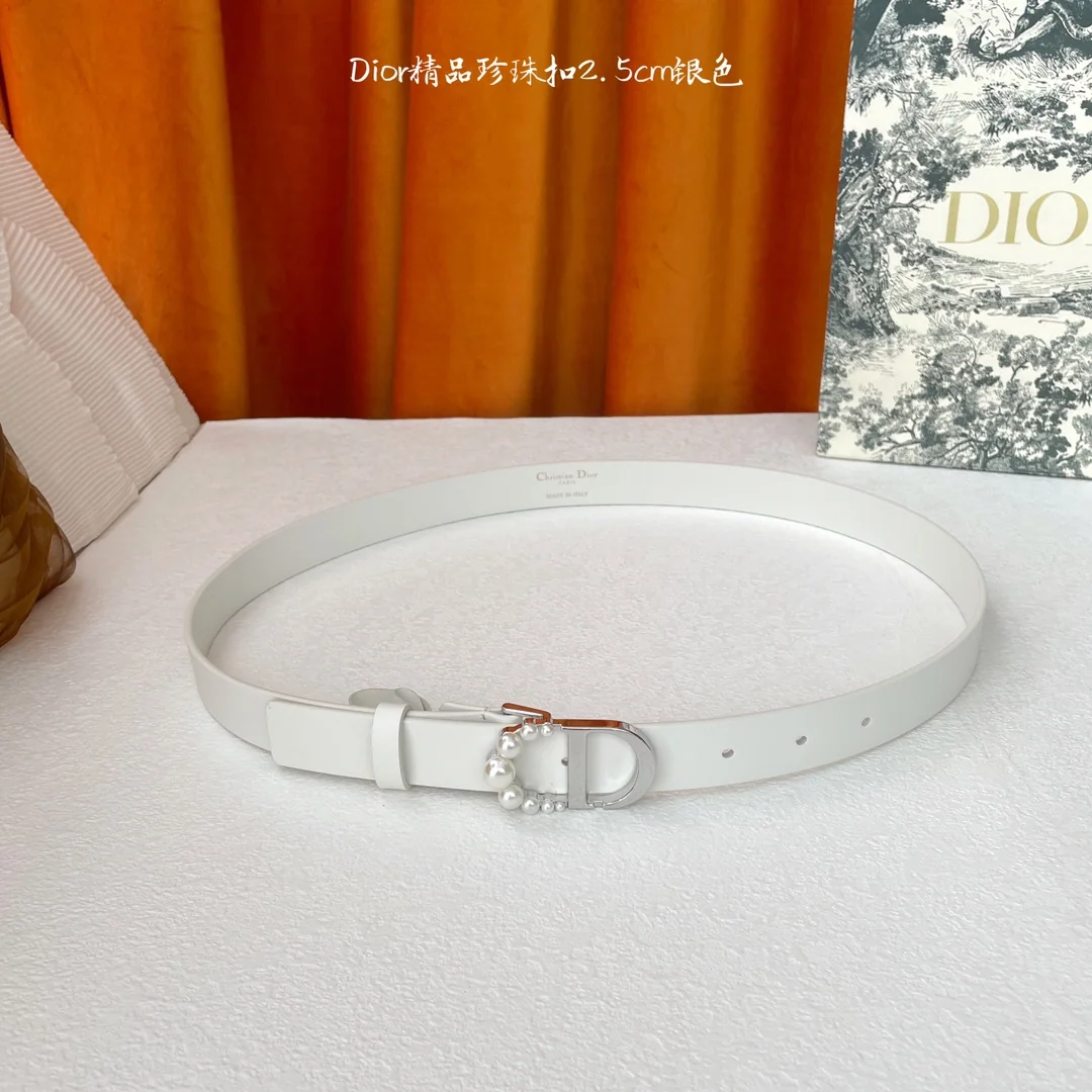 디올 CD 로고 송아지가죽 벨트 상세 이미지 5