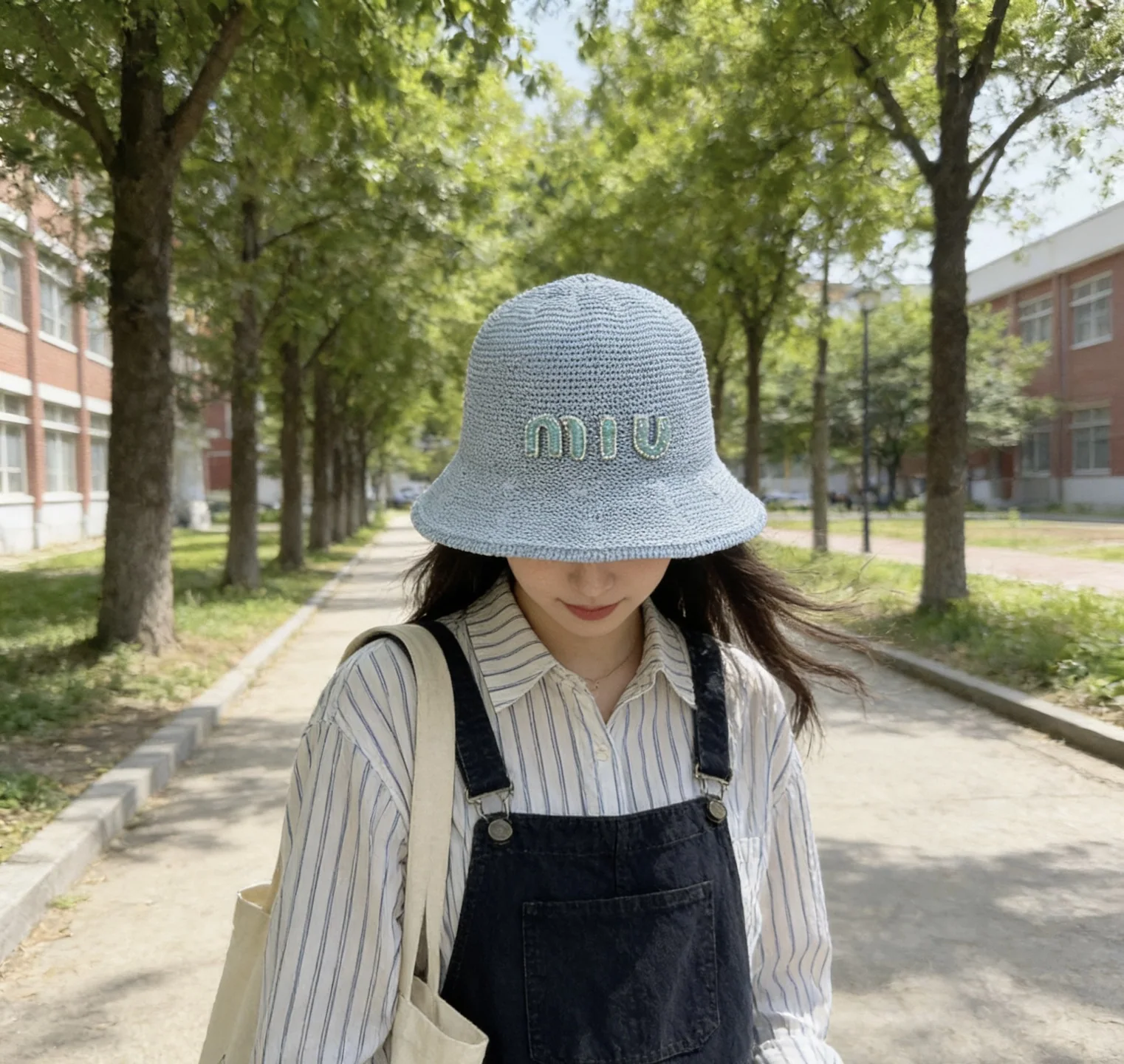 미우미우 종이 보울 햇 모자 상세 이미지 5