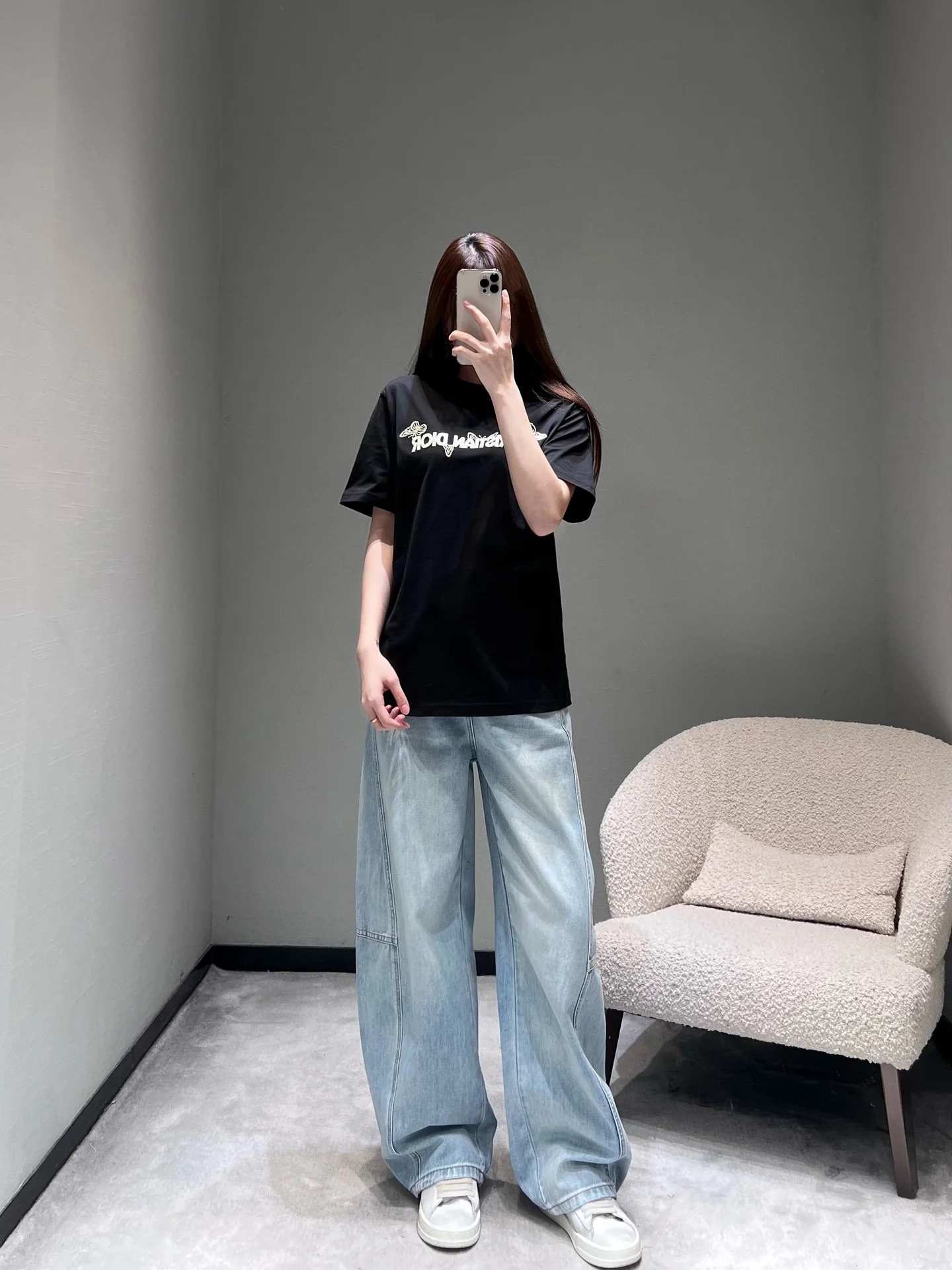 디올 나비 자수 반팔 티셔츠 26 SS 상세 이미지 6