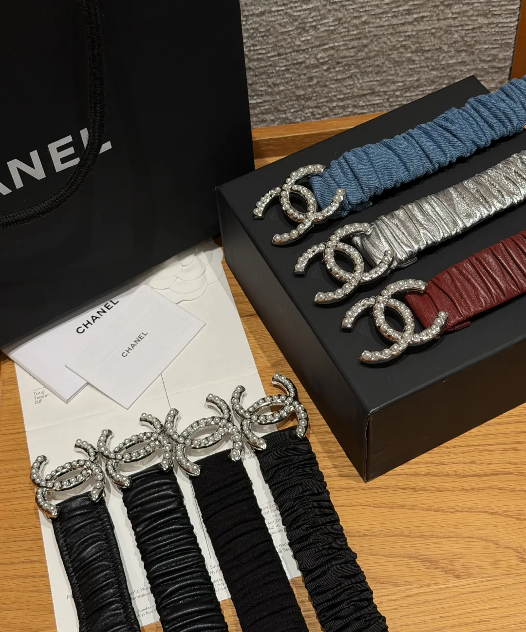 샤넬 램스킨 진주 스트레치 벨트 상세 이미지 8