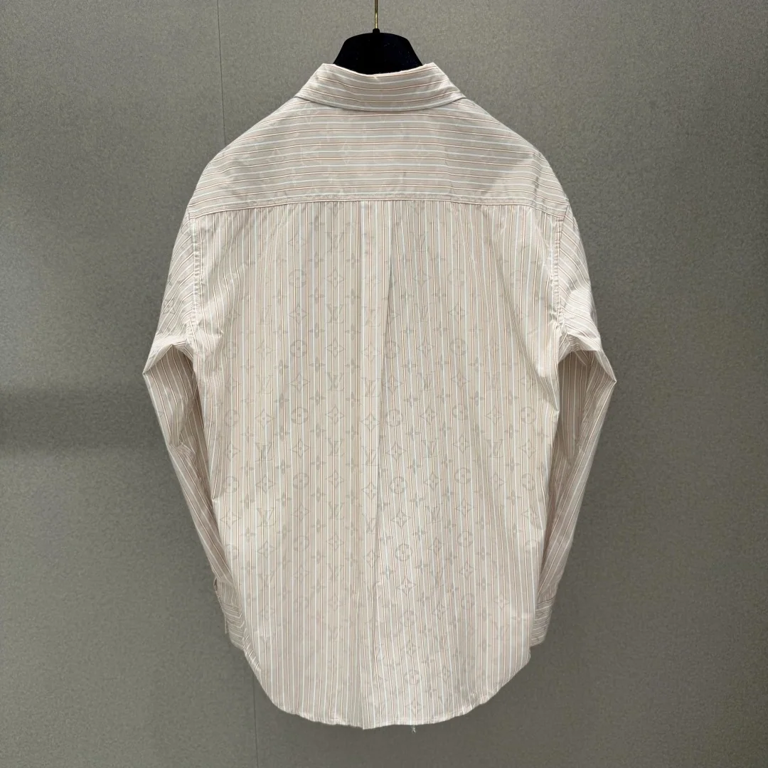 루이비통 미니어처 LV 로고 코튼 남성 긴팔 셔츠 상세 이미지 2