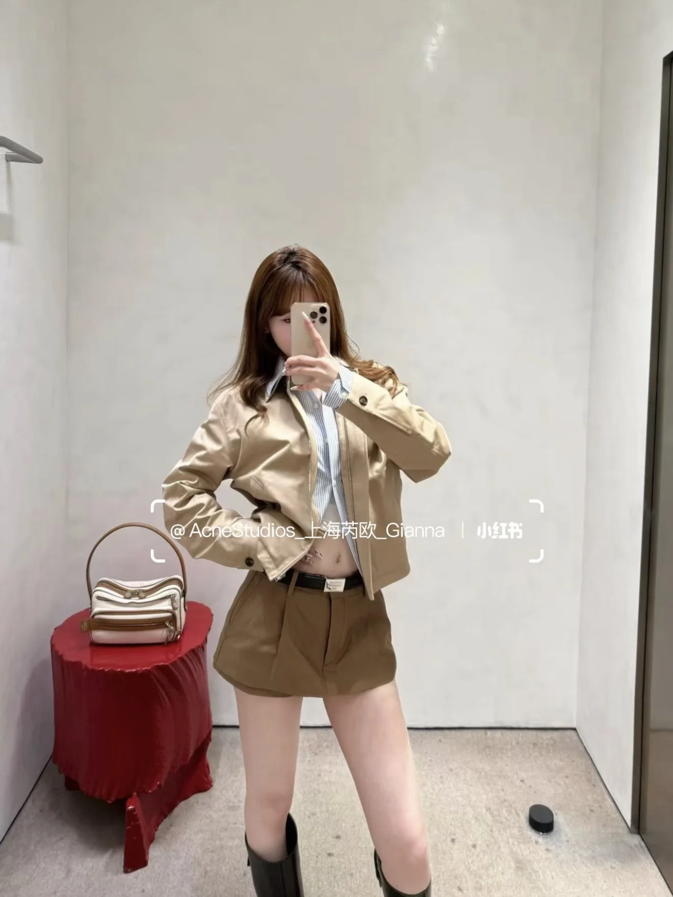 아크네스튜디오 블루 스트라이프 레이어드 여성 자켓 155683