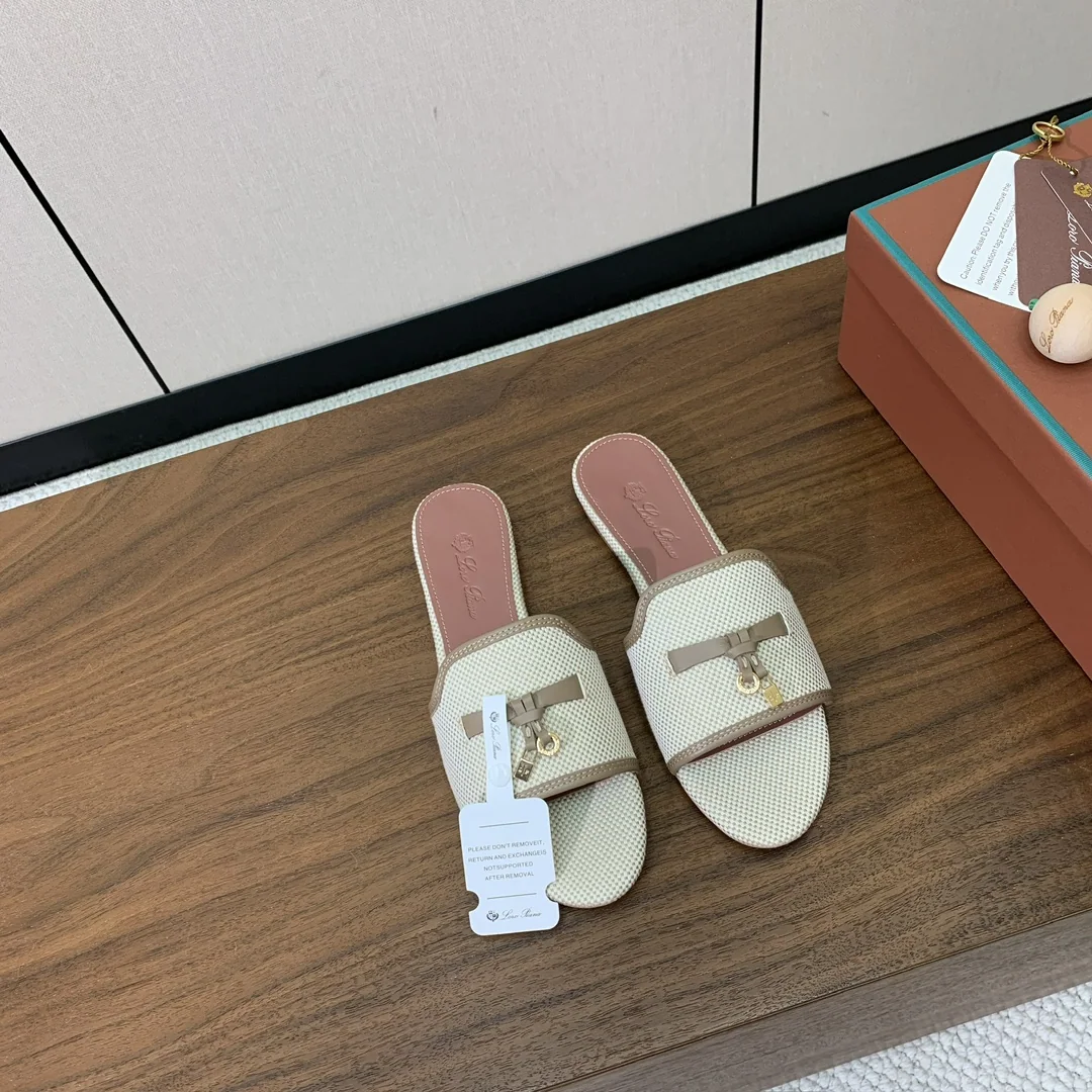 로로피아나 컬러블록 플랫 샌들 상세 이미지 3