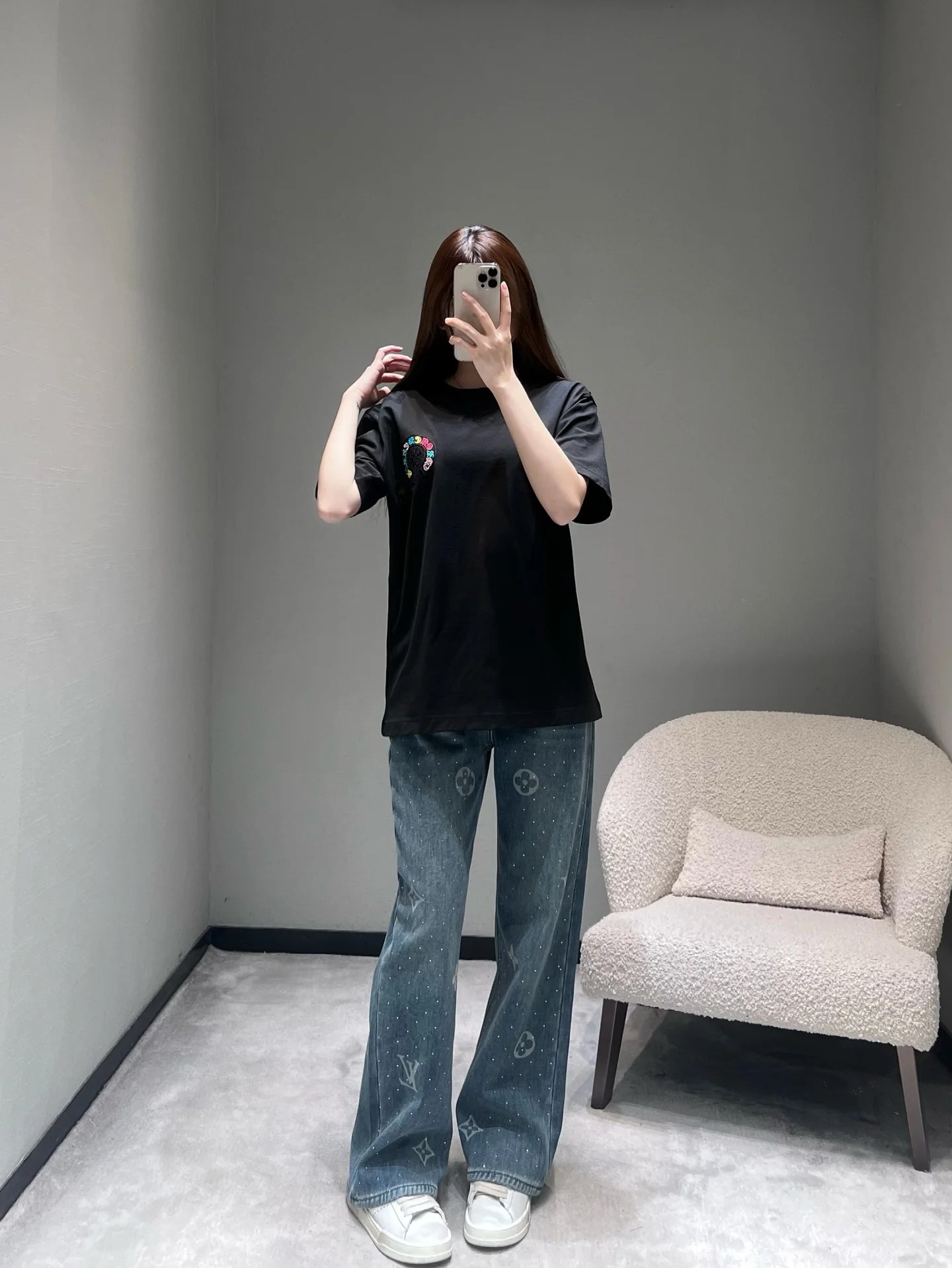 크롬하츠 컬러풀 배지 자수 반팔 티셔츠 상세 이미지 4