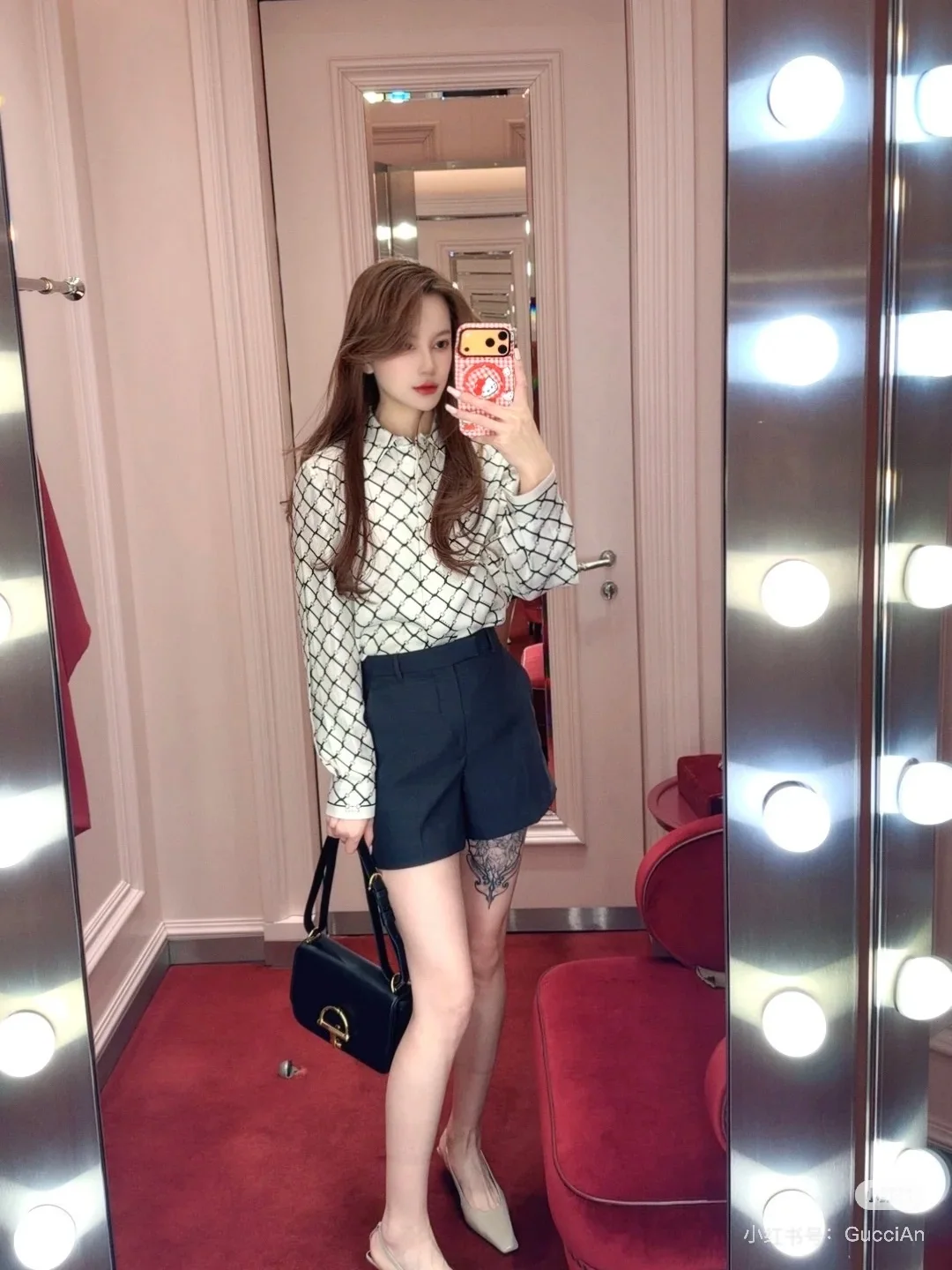 구찌 다이아몬드 패턴 실크 셔츠 상세 이미지 7