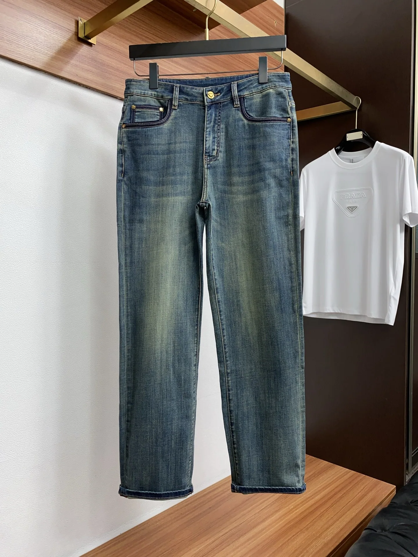 프라다 남성 데님 바지 상세 이미지 2