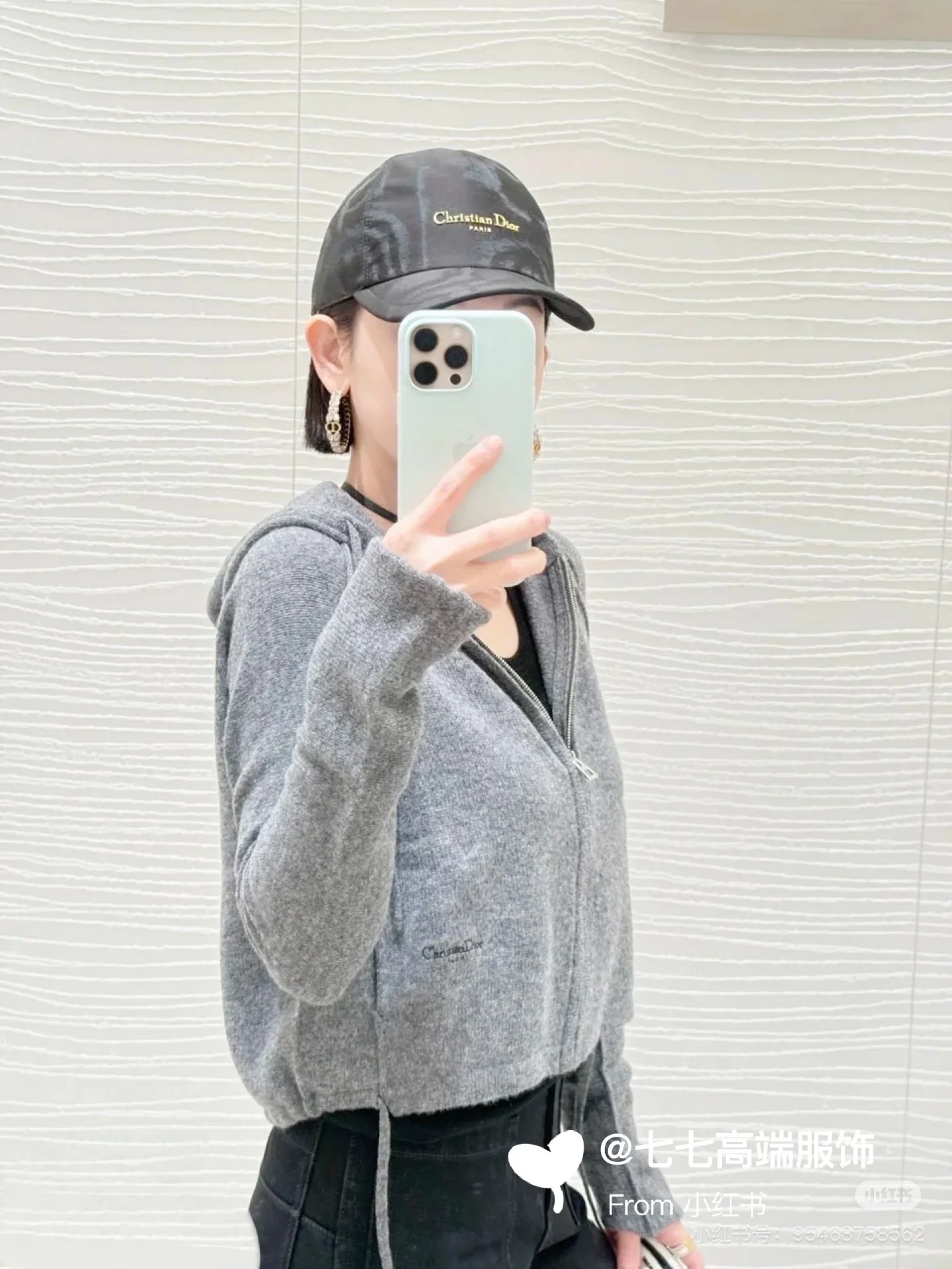 디올 후드 울 오버사이즈 여성 자켓 상세 이미지 5