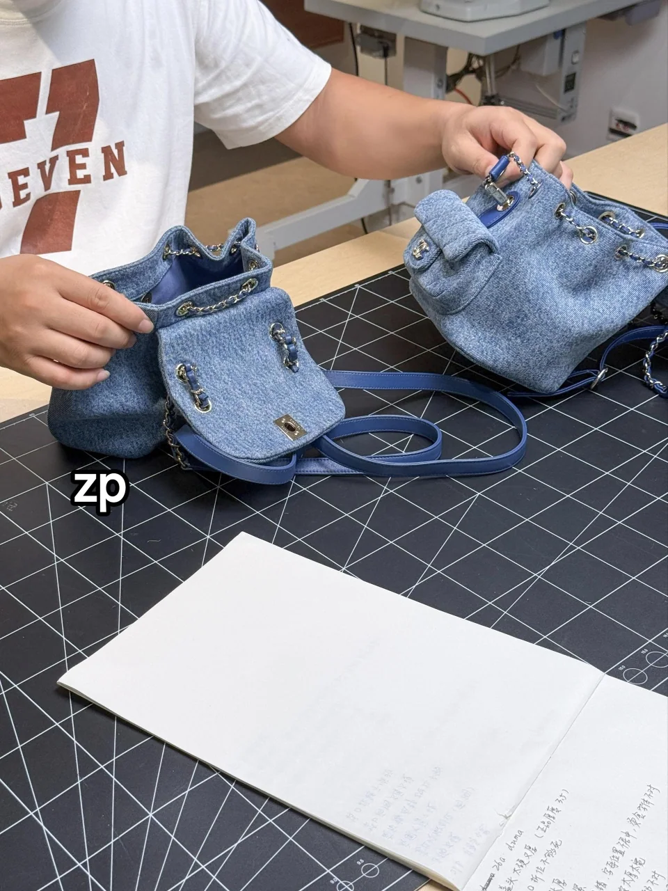 샤넬 26 a 더블 플랩 데님 블루 가방 상세 이미지 2