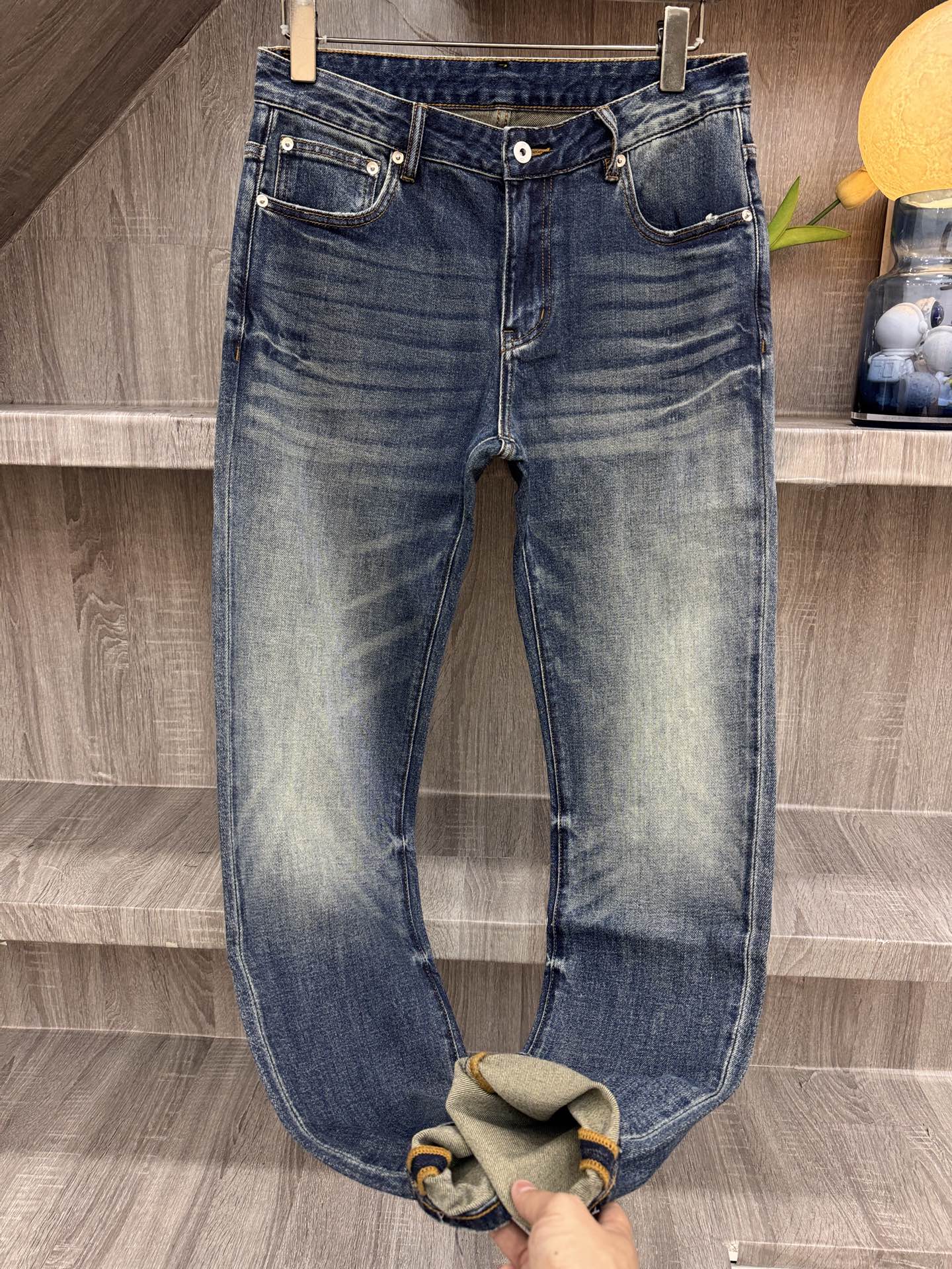 디올 남성 데님 슬림핏 바지 상세 이미지 5