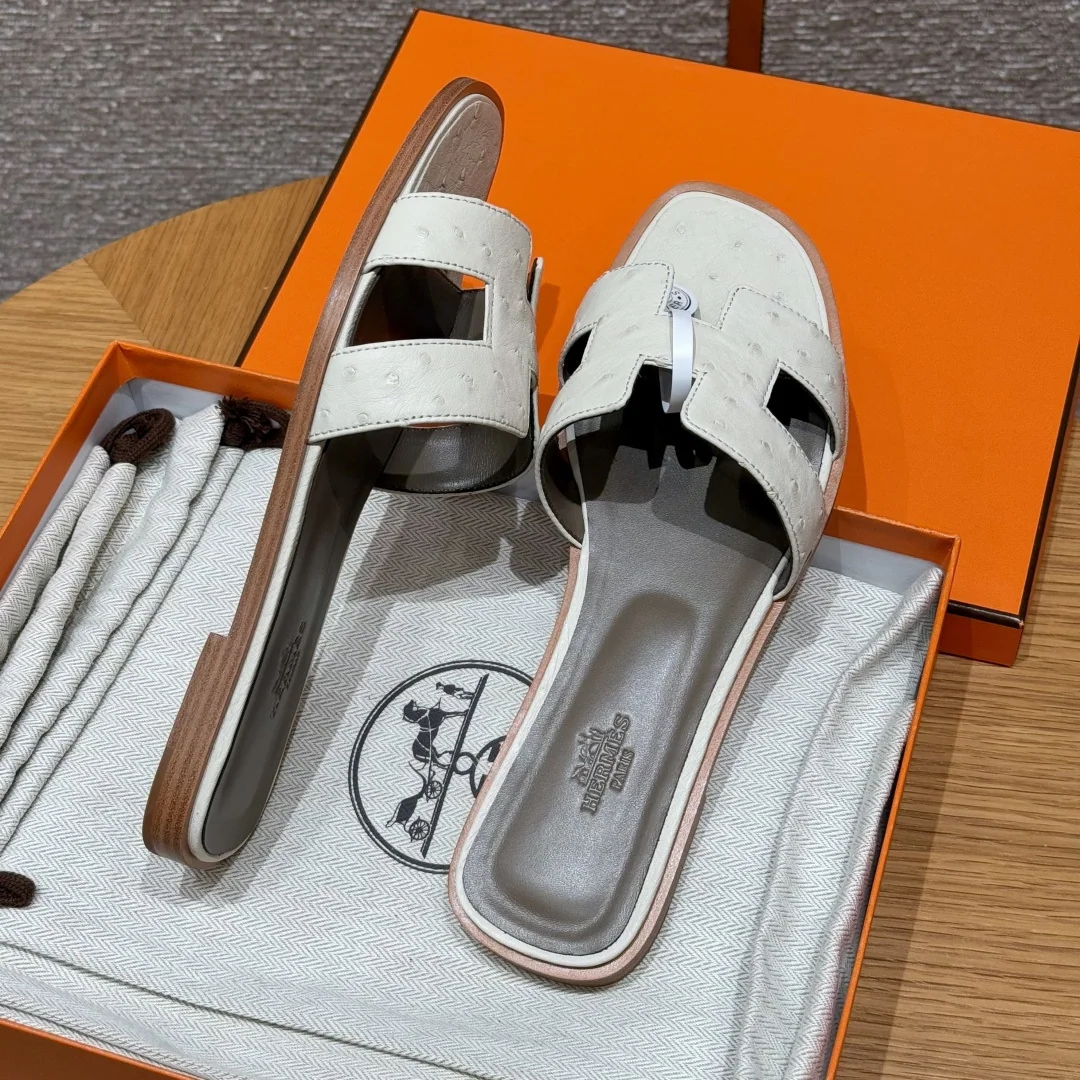 에르메스 오란 타조 가죽 샌들 상세 이미지 5
