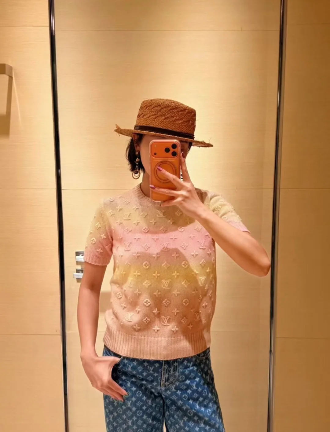 루이비통 모노그램 캐시미어 반팔 탑 상세 이미지 1