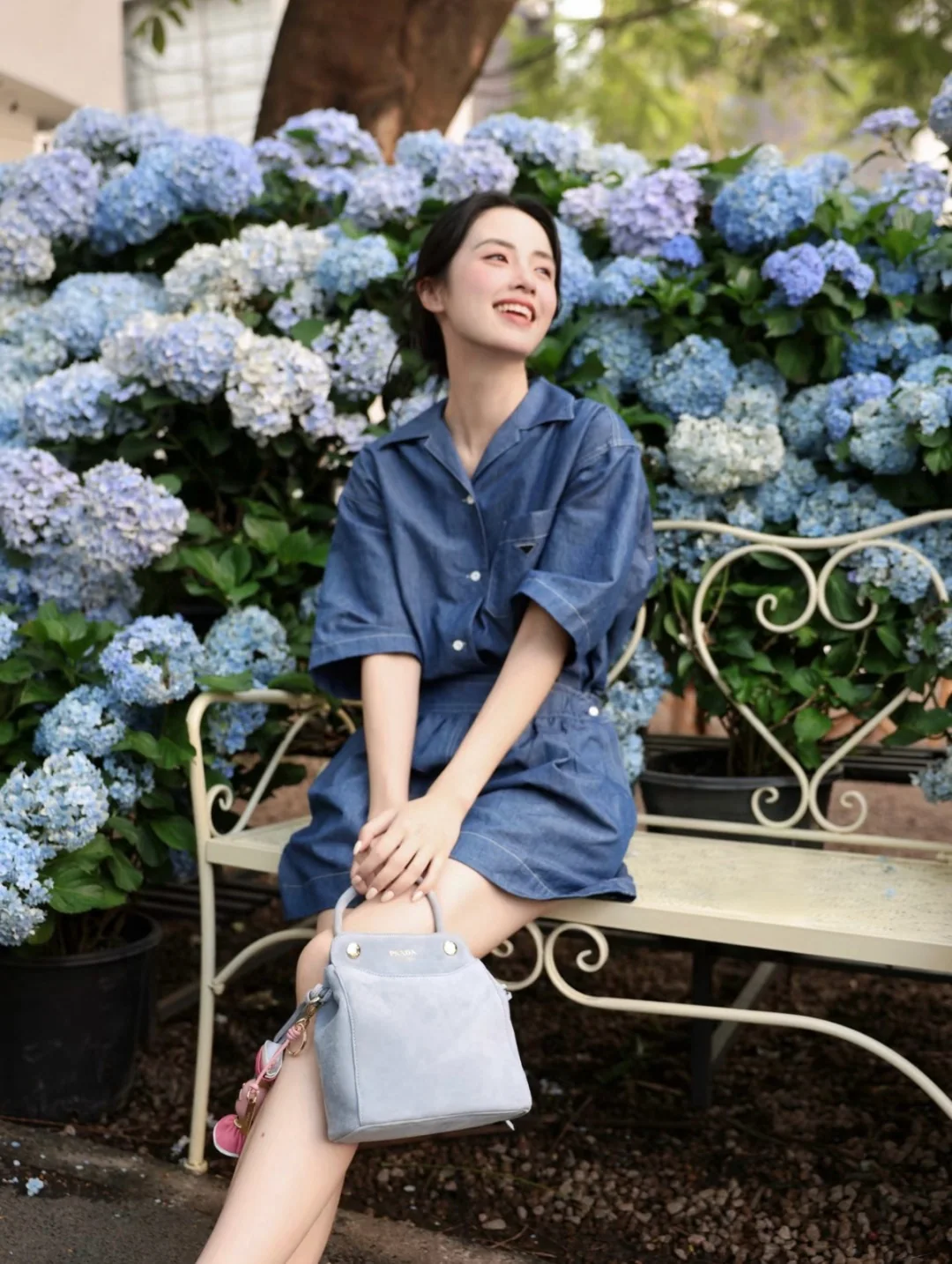 프라다 경량 데님 점프수트 세트 상세 이미지 5