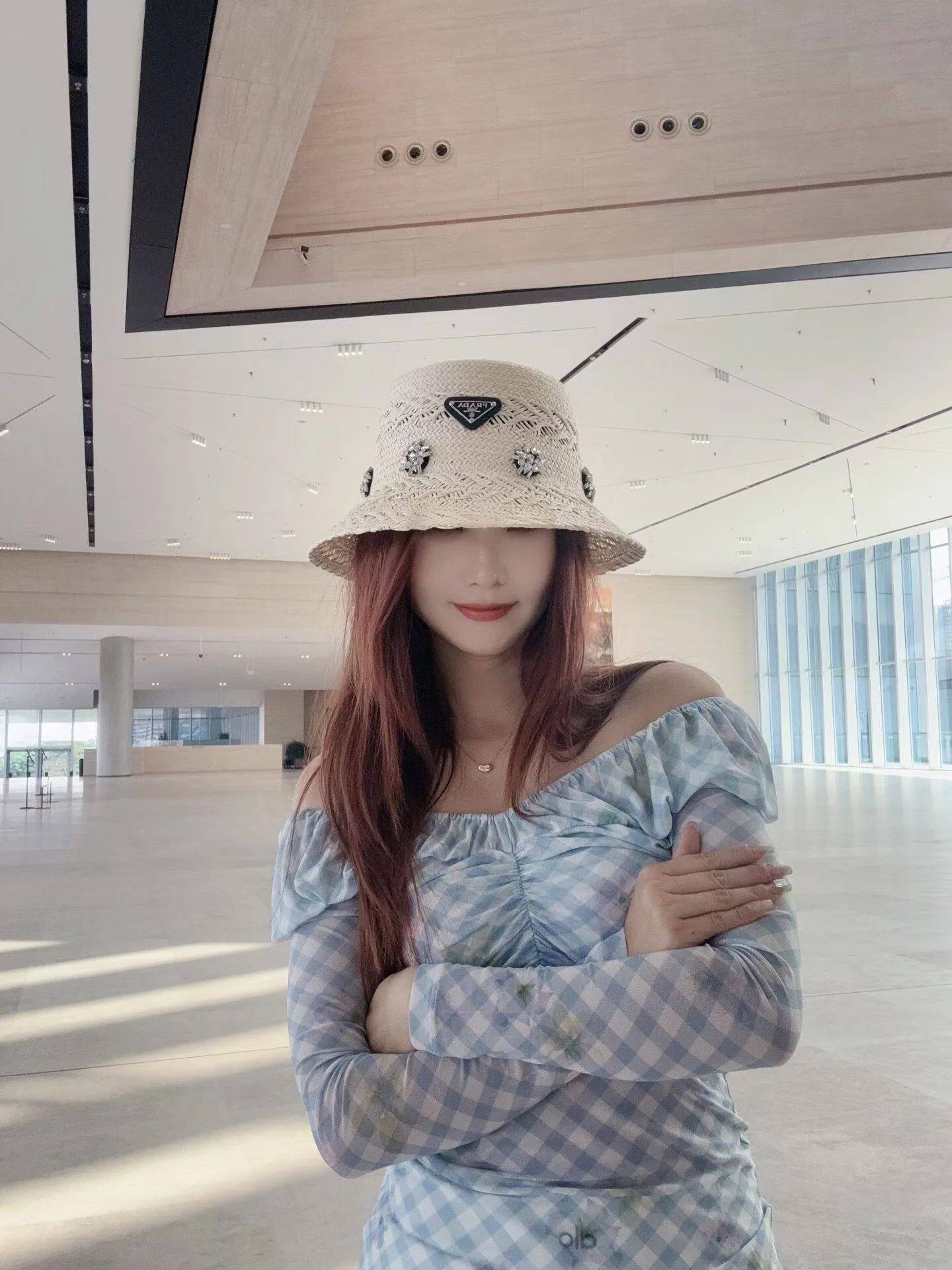 프라다 라피아 시스루 밀짚모자 상세 이미지 2
