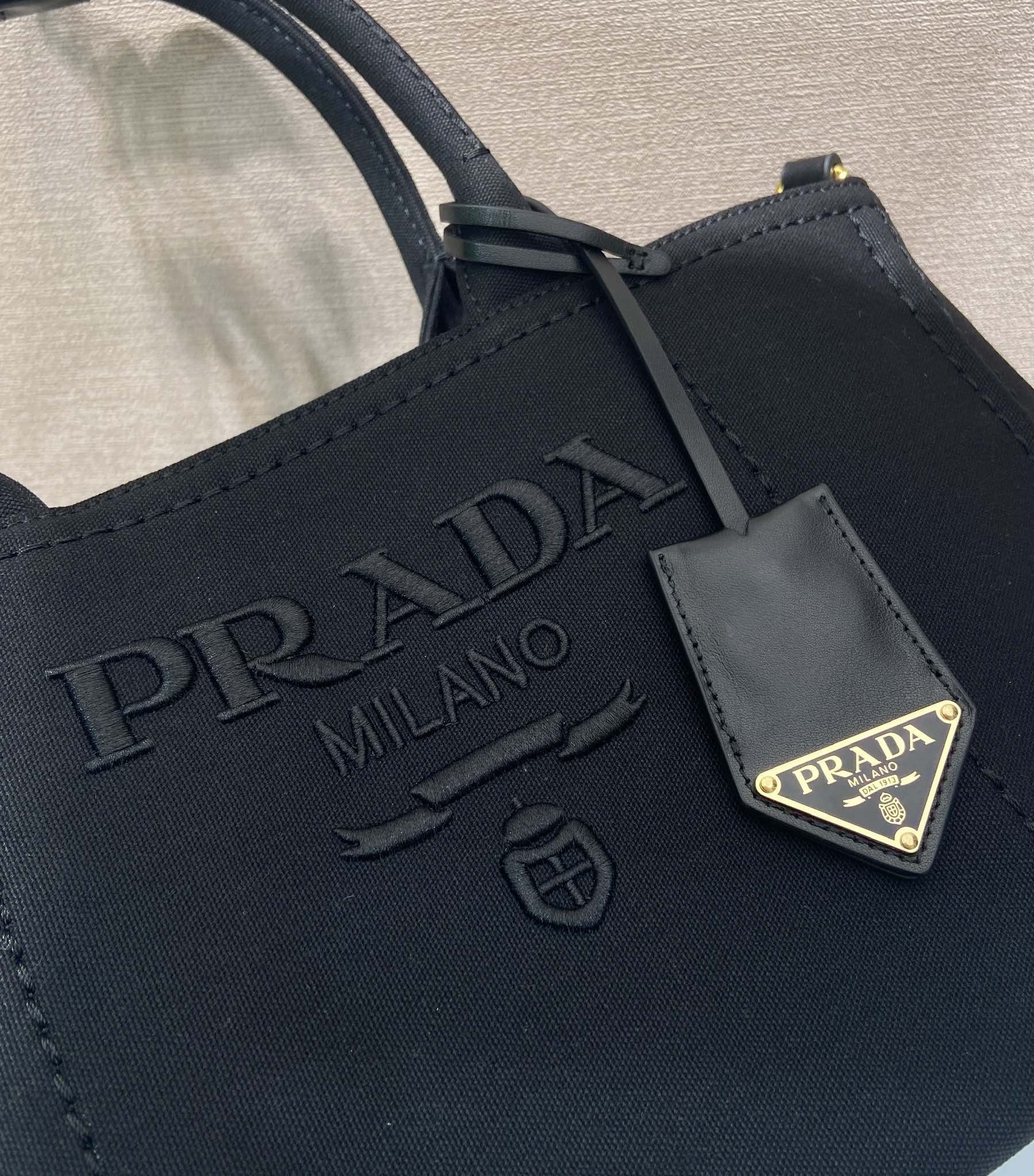 프라다 캔버스 트리밍 미니 핸드백 1BG554 상세 이미지 7