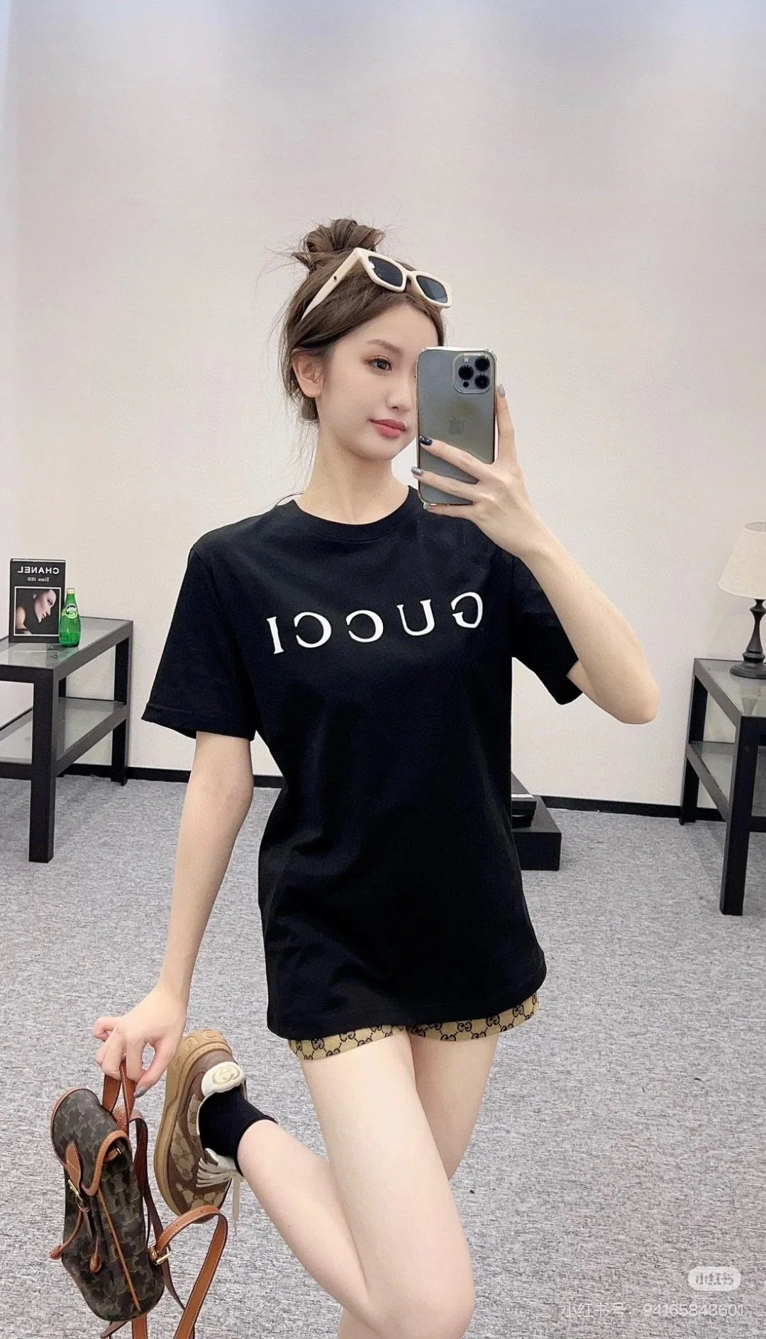 구찌 여성 더블얀 반팔 티셔츠 상세 이미지 2