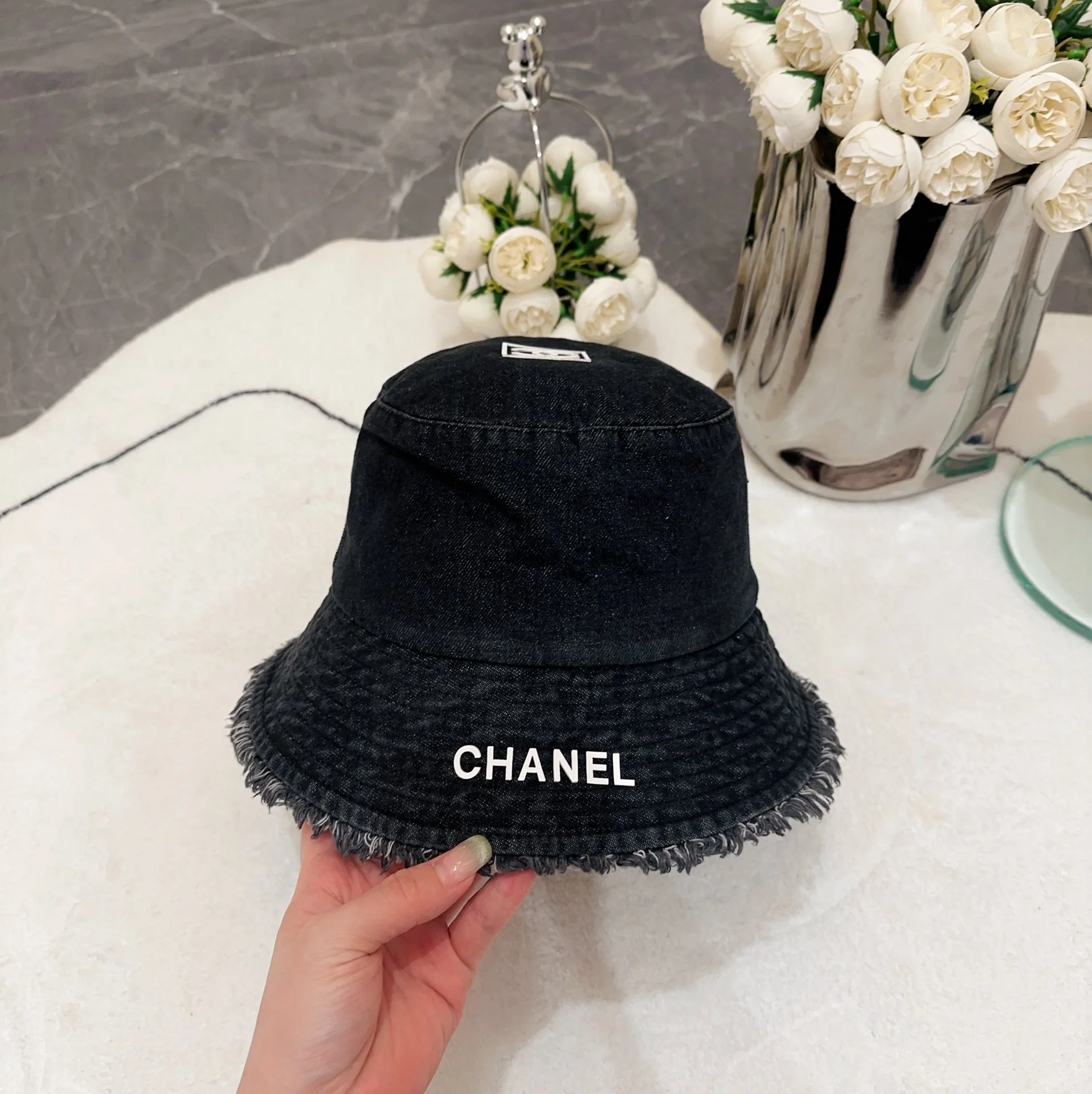 샤넬 빈티지 데님 버킷햇 상세 이미지 2
