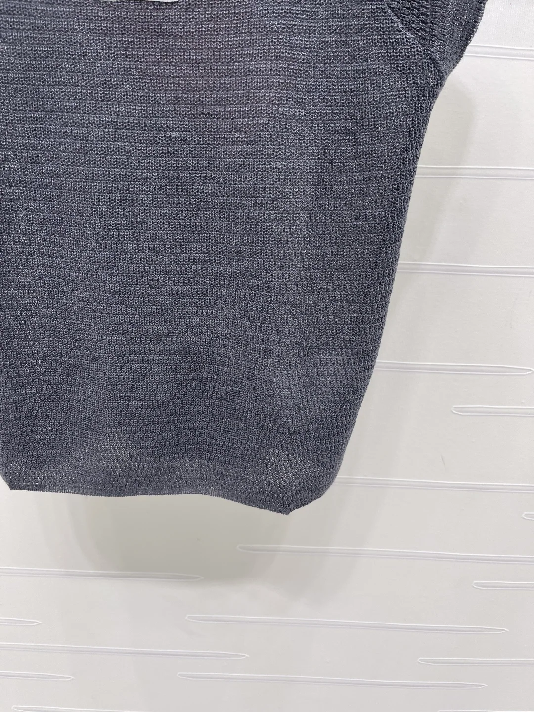 미우미우 레이스 트리밍 스퀘어 넥 니트 반팔 탑 상세 이미지 6