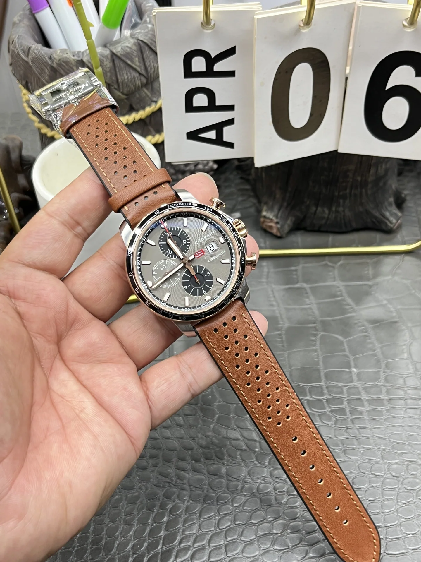 쇼파드 밀레밀리아 레이싱 공장 7750 크로노그래프 남성 시계 레플리카 45078 Chopard 상세 이미지 9
