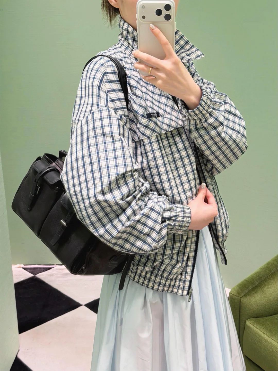 프라다 체크 리버시블 여성 자켓 상세 이미지 2