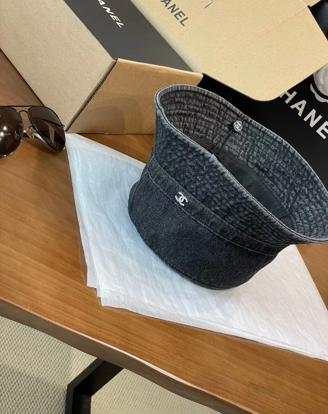 샤넬 데님 버킷 햇 모자 상세 이미지 5
