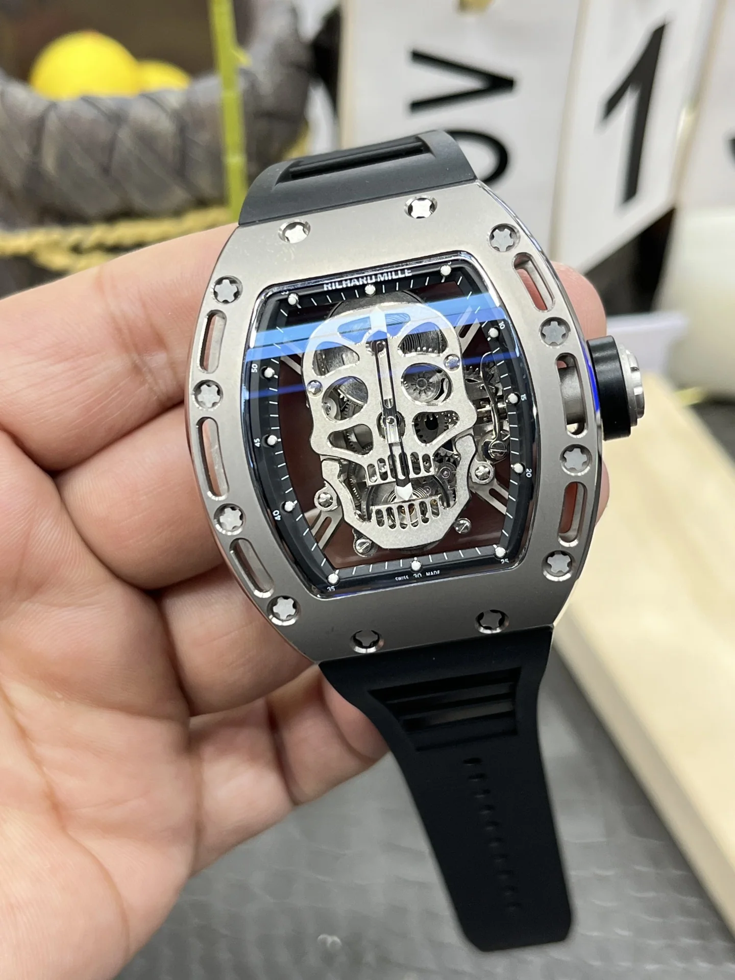 리차드밀 RM052 스컬 투르비용 오토매틱 남성 시계 레플리카 44880 Richard Mille 상세 이미지 9