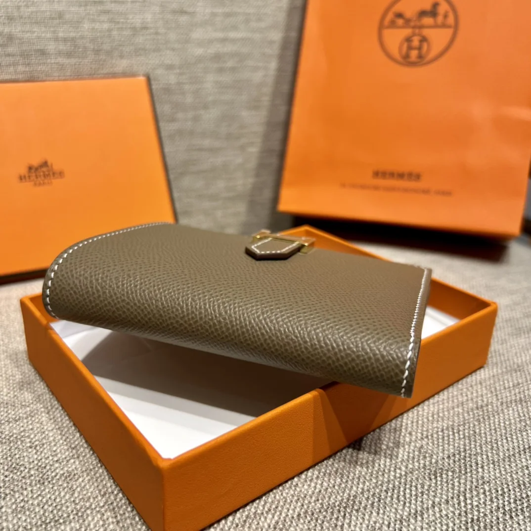 에르메스 엘리펀트 그레이 골드 버클 엡솜 지갑 상세 이미지 4