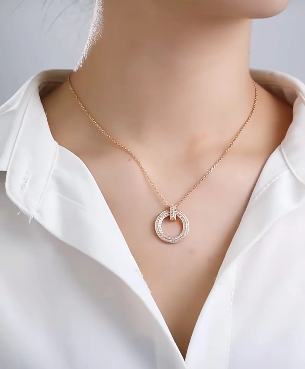 티파니 내로우 서클 목걸이 상세 이미지 1