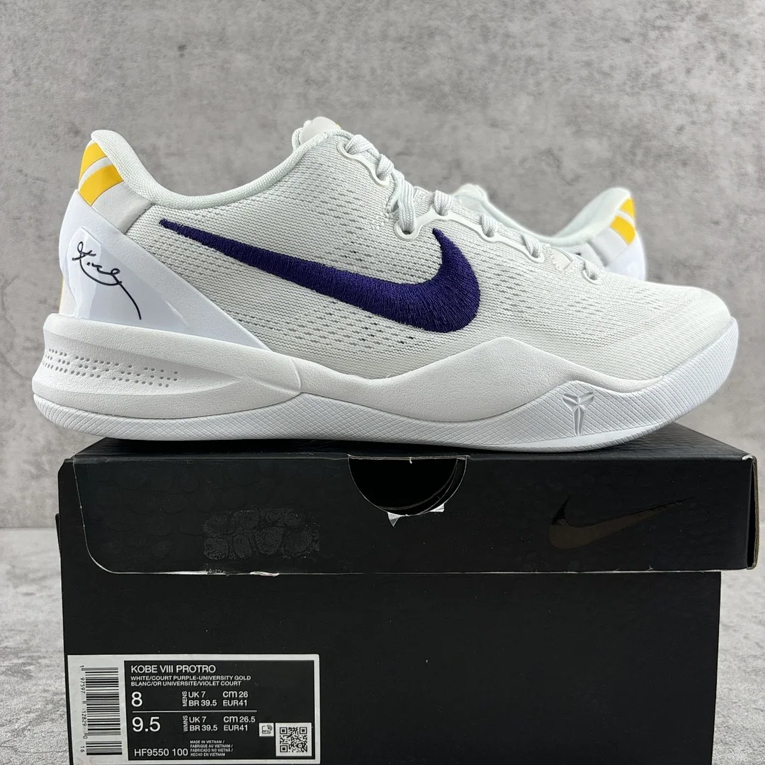 나이키 [GX] 코비 8 프로트로 화이트 퍼플 HF9550-100 201380 Nike Kobe 8 Protro Lakers Home ZK8