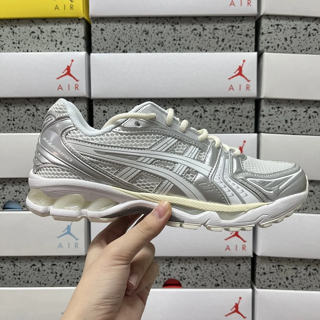 아식스 [TOP] 젤 카야노 14 1201A457-100 200308 Asics Gel-Kayano 14 JJJJound Silver White 상세 이미지 9